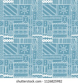 Africa tribal pattern - artistic fashion texture. Seamless background vector.