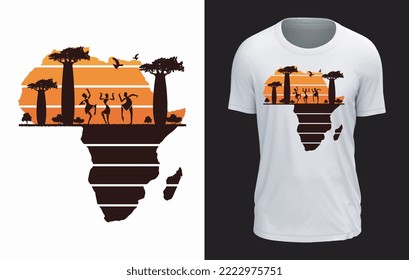 Africa Tribal Vector Illustration T-shirt Design