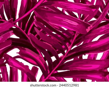 Patrón sin costuras de África tropical. Hojas de Acuarela Blanco Rosa de Monastera, Palma y Selva. Camisa De Baño Fondo De Flores Botánicas. Diseño de textura botánica hawaiana. Gran hoja Aloha Rapport.