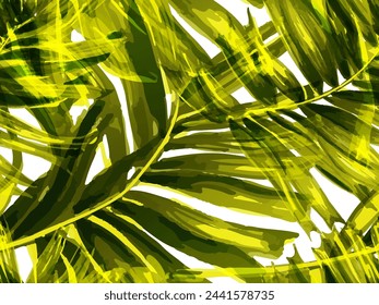 Africa Tropic Seamless Pattern. Swimwear  Shirt Botanical Flower Background. Hawaiian Botany Texture Design. Large Leaf Aloha Rapport. Green Black Watercolor Leaves of Monstera, Palm and Jungle.