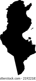 Africa Tunisia map vector map.Hand drawn minimalism style.