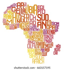 africa typographic map