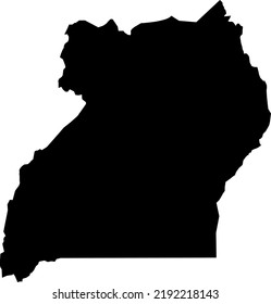 Africa Uganda map vector map.Hand drawn minimalism style.