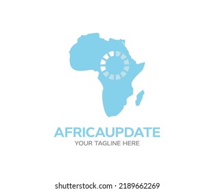 Africa Update, polygonal network line, design sphere, dot and structure logo design. Abstract futuristic map of Africa vector design and illustration.