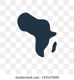 Africa vector icon isolated on transparent background, Africa transparency concept can be used web and mobile