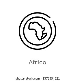 africa vector line icon. Simple element illustration. africa outline icon from  concept. Can be used for web and mobile
