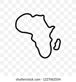 Africa vector linear icon isolated on transparent background, Africa transparency concept can be used for web and mobile
