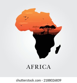 Africa vector map logo template