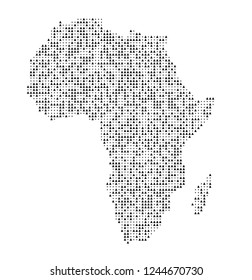 Africa vector map made of black triangles