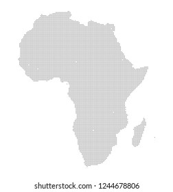 Africa vector map made of black high density squares