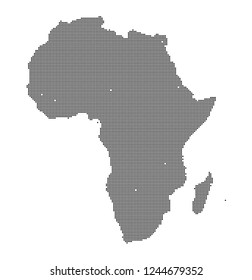 Africa vector map made of black high density dots