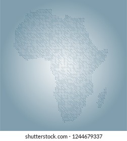 Africa vector map made of blue backslashes