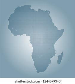 Africa vector map made of blue high density diamonds