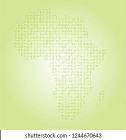 Africa vector map made of green squares