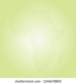 Africa vector map made of green slashes
