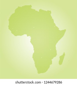 Africa vector map made of green high density dots