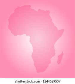 Africa vector map made of magenta high density backslashes