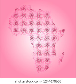 Africa vector map made of magenta triangles
