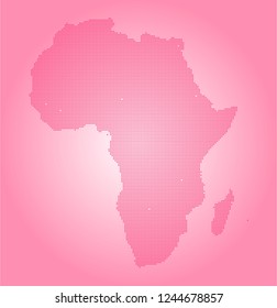 Africa vector map made of magenta high density pluses