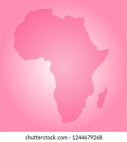 Africa vector map made of magenta high density diamonds