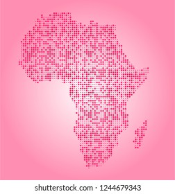 Africa vector map made of magenta dots