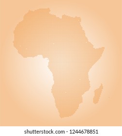 Africa vector map made of orange high density pluses