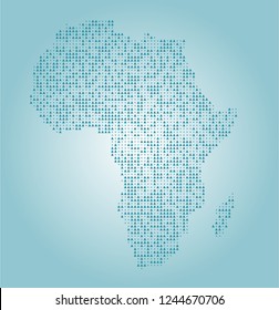 Africa vector map made of turquoise triangles