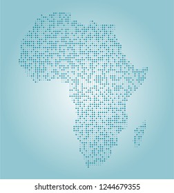 Africa vector map made of turquoise diamonds