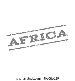 Africa watermark stamp. Text Caption between parallel lines with grunge design style. Rubber seal stamp with dirty texture. Vector light gray color ink imprint on a white background.