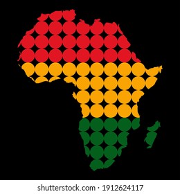 Africa world map graphic vector. Celebrating Black History Month. American and African People.