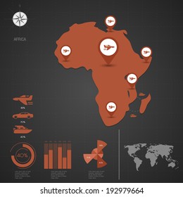 AFRICA. World Map. Travel vector Illustration.