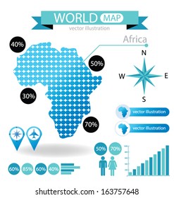 Africa. World Map vector Illustration.