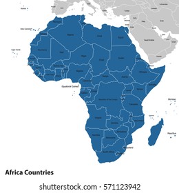 Africa-highly detailed map.editable layers. Vector Maps