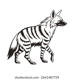 African Aardwolf Animal Vector illustration