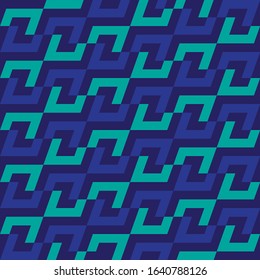 African abstract geometric decorative pattern for the background, tile and textiles. It is assembled from modular parts. Vector. Seamless.