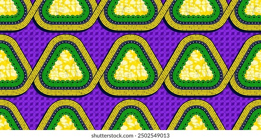 african abstract textile triangular fabric seamless pattern with connected graphic lines, traditional art, ethnic texture background, fashion artwork for screen print clothes