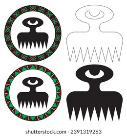 African Adinkra Symbol Duafe Vector Illustration