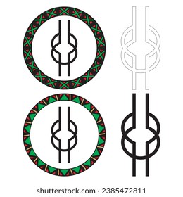 African Adinkra Symbol  Nyansapo Wisdom Knot Vector Illustration