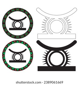 African Adinkra Symbol Ohene Adwa Vector Illustration