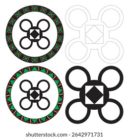 Símbolo Africano Adinkra Ilustração de Vetor de Soma Solar
