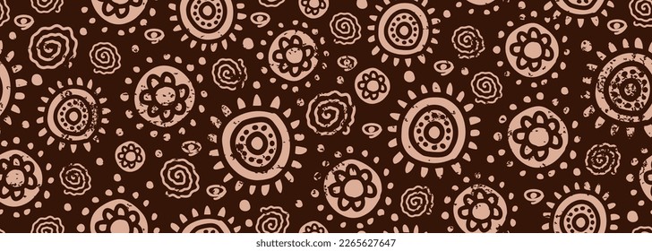 African afro seamless pattern culture motifs, circle ethnic doodle artwork. Creative aztec texture border, folk drawing, for textiles, banners, wallpapers, wrapping fashion- vector background design.