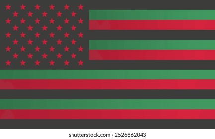 African America flag. Freedom day or Juneteenth.Vector illustration