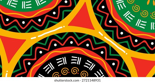 Projeto de padrão afro-americano para o Mês da História do Negro e o fundo da celebração do Juneteenth. ilustração vetorial