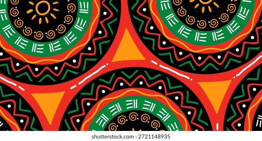 Projeto de padrão afro-americano para o Mês da História do Negro e o fundo da celebração do Juneteenth. ilustração vetorial