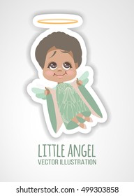 African American Angel. Vector