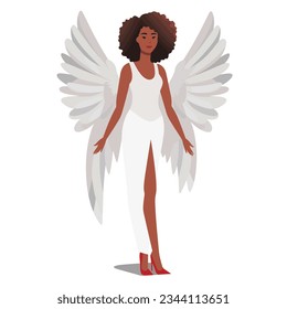 african american angel vector flat minimalistic isolated