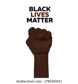 African American arm gesture on a white background. Black lives matter