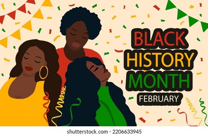 Mes de la historia negra afroamericana celebra afiche del vector