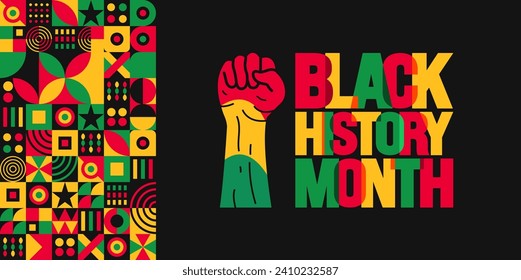 African American Black history month colorful lettering typography with background Celebrated February in united state and Canada. Juneteenth Independence Day. Kwanzaa. use to banner, poster, cover.