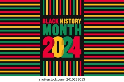 African American Black history month 2024 colorful lettering typography with background Celebrated February in united state and Canada. Juneteenth Independence Day. Kwanzaa.